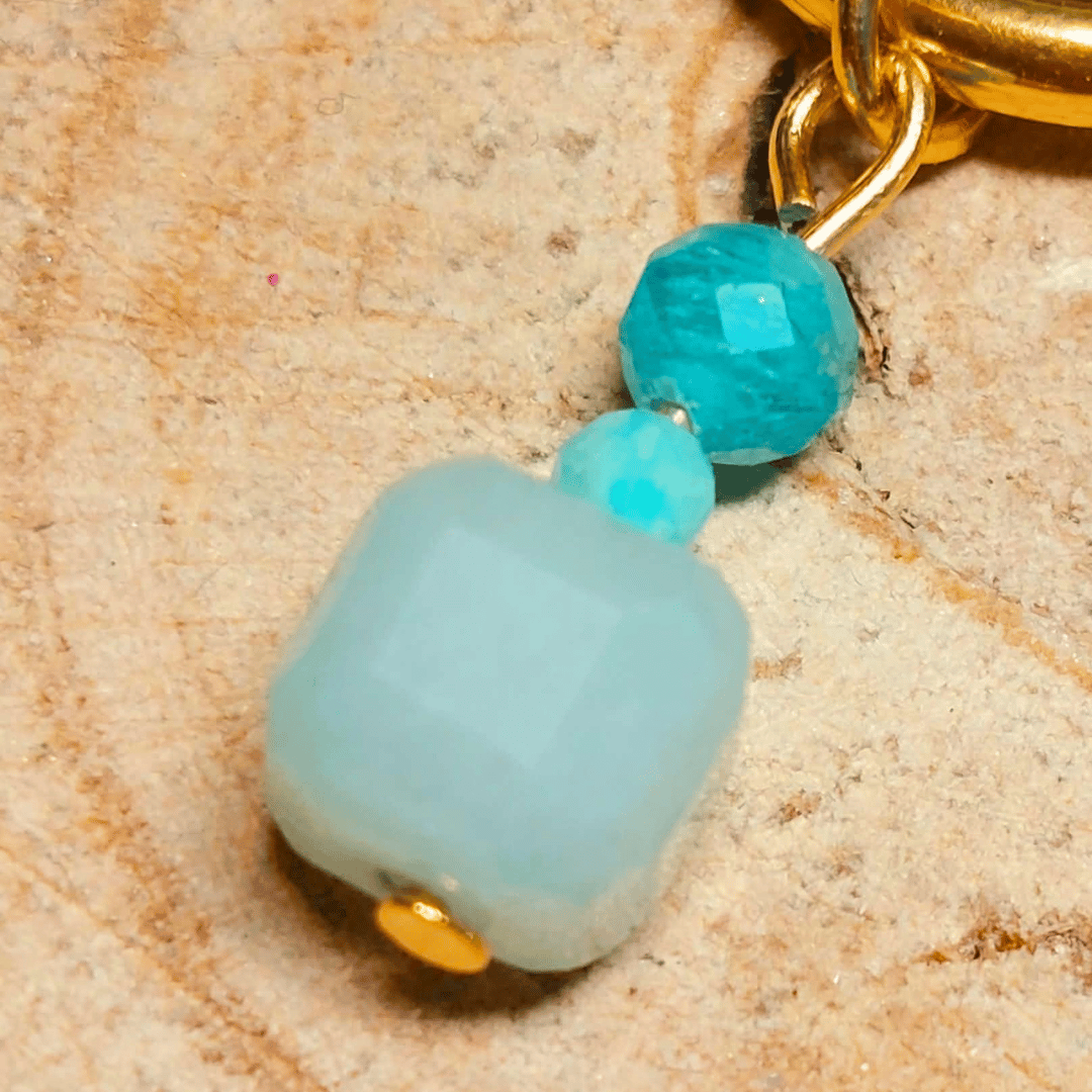 Créoles CARLA – Amazonite facettée