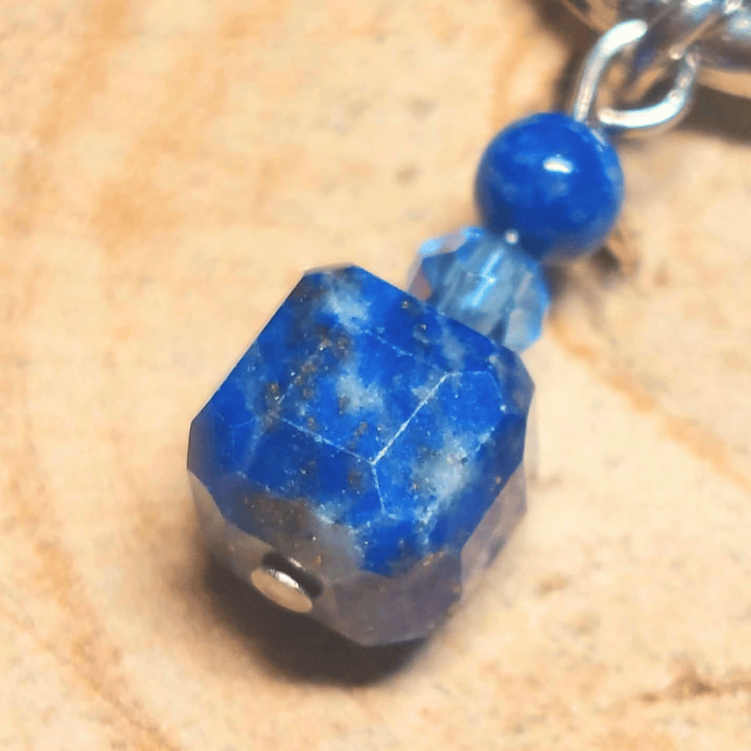 Créoles CARLA – Lapis-lazuli et cristal de verre
