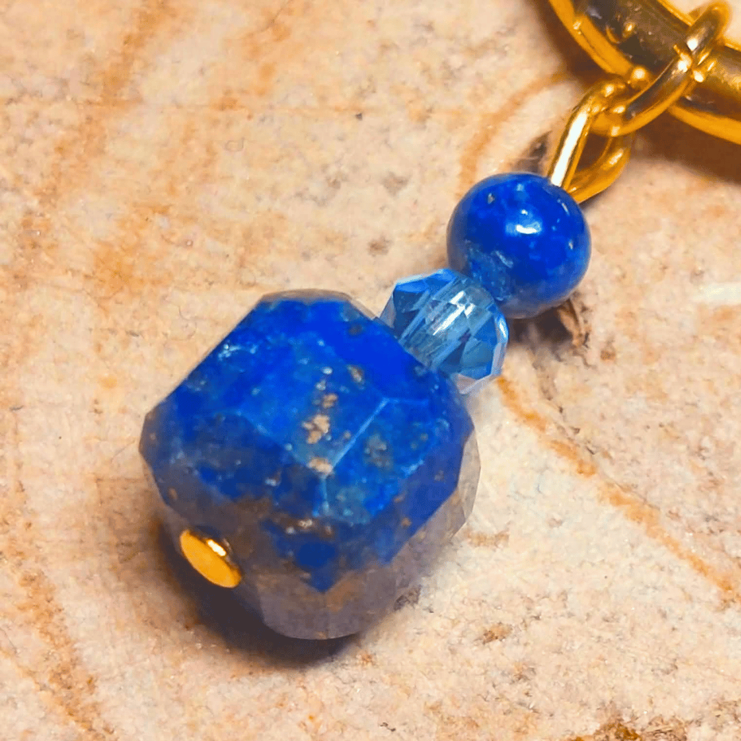 Créoles CARLA – Lapis-lazuli et cristal de verre