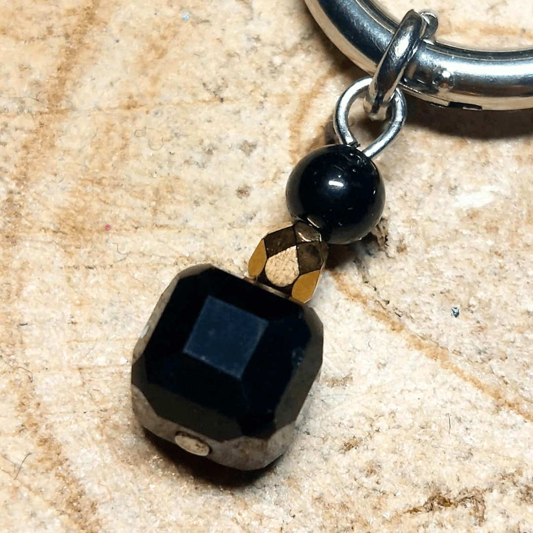 Créoles CARLA – Obsidienne noire et cristal de verre
