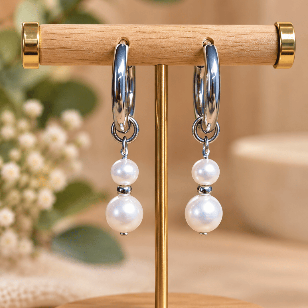Créoles CARLA – Perles de nacre