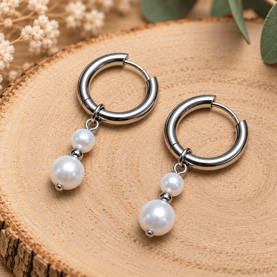 Créoles CARLA – Perles de nacre