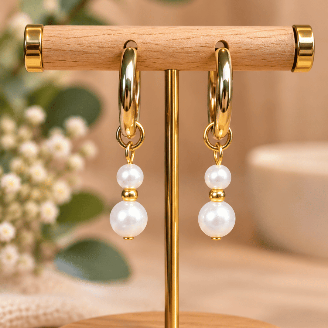 Créoles CARLA – Perles de nacre