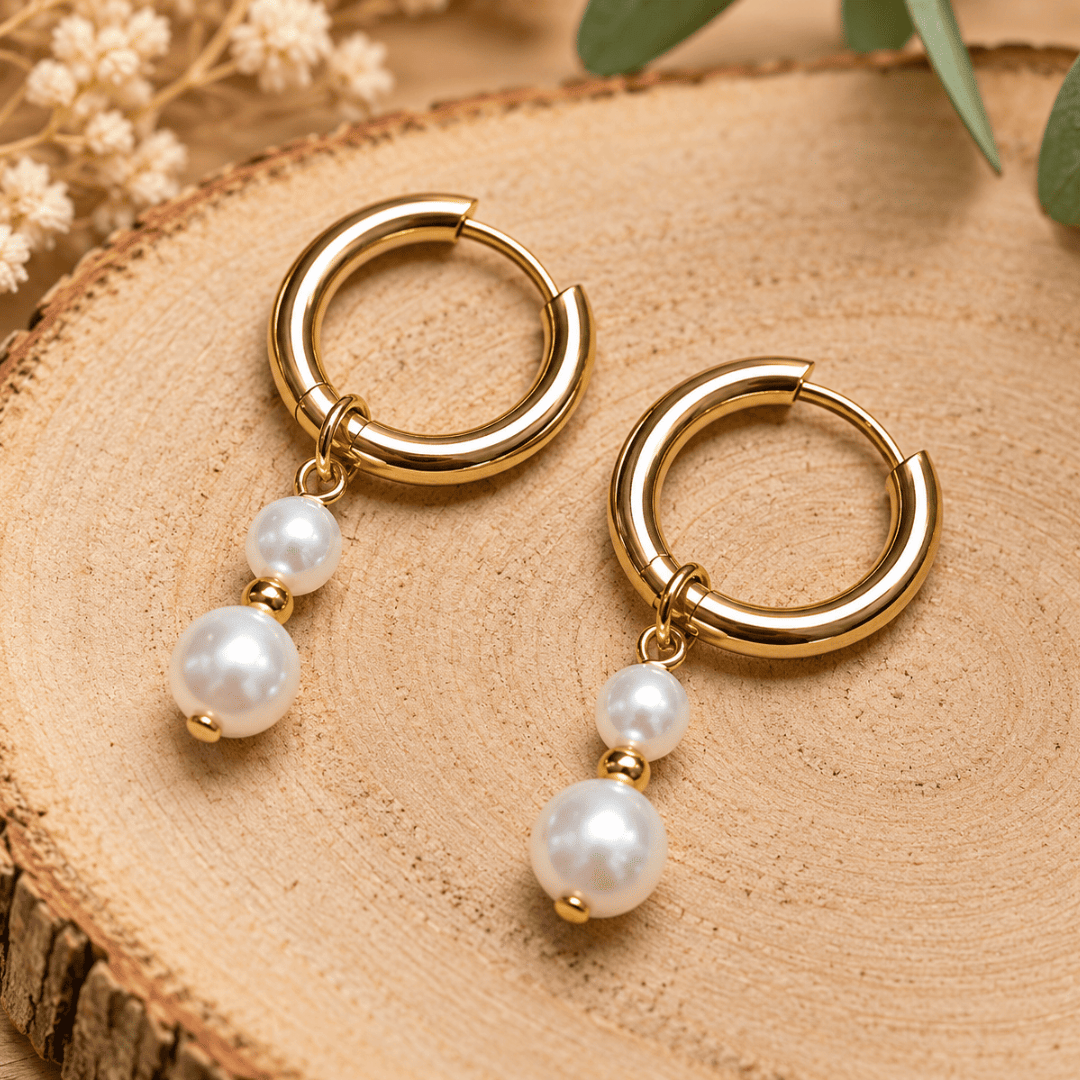 Créoles CARLA – Perles de nacre