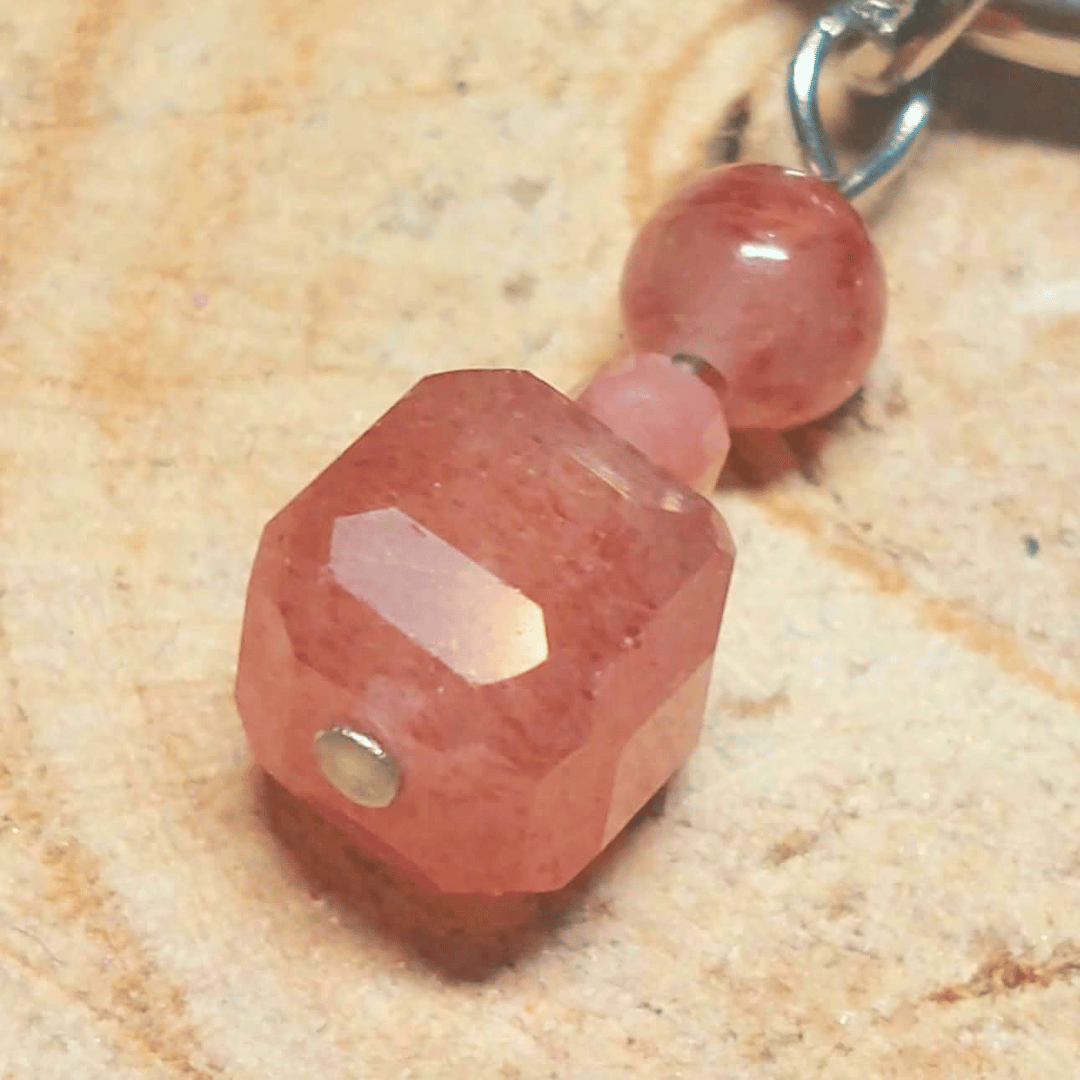 Créoles CARLA – Quartz fraise et tourmaline rose