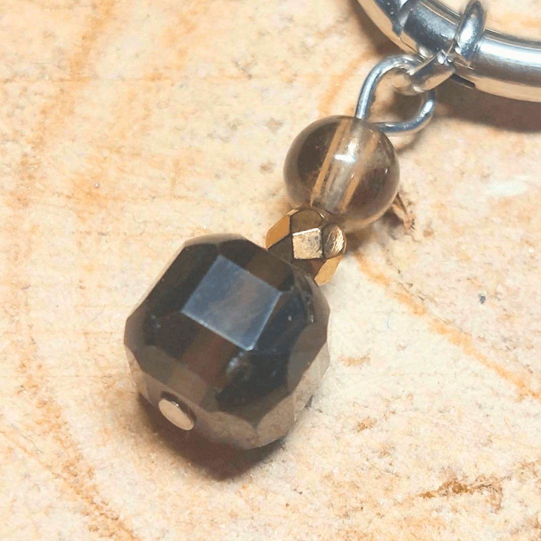 Créoles CARLA – Quartz fumé et cristal de verre