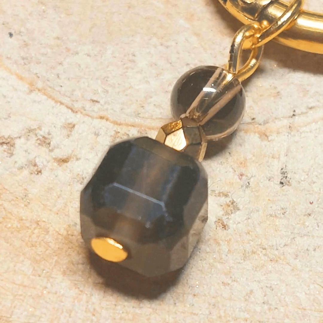Créoles CARLA – Quartz fumé et cristal de verre