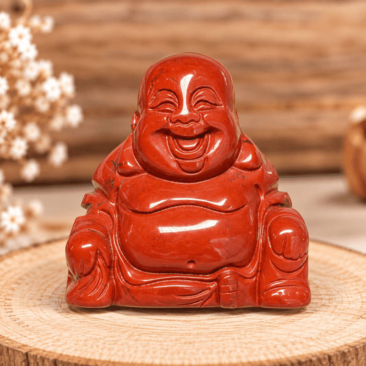 Bouddha en Jaspe Rouge – Énergie & Stabilité