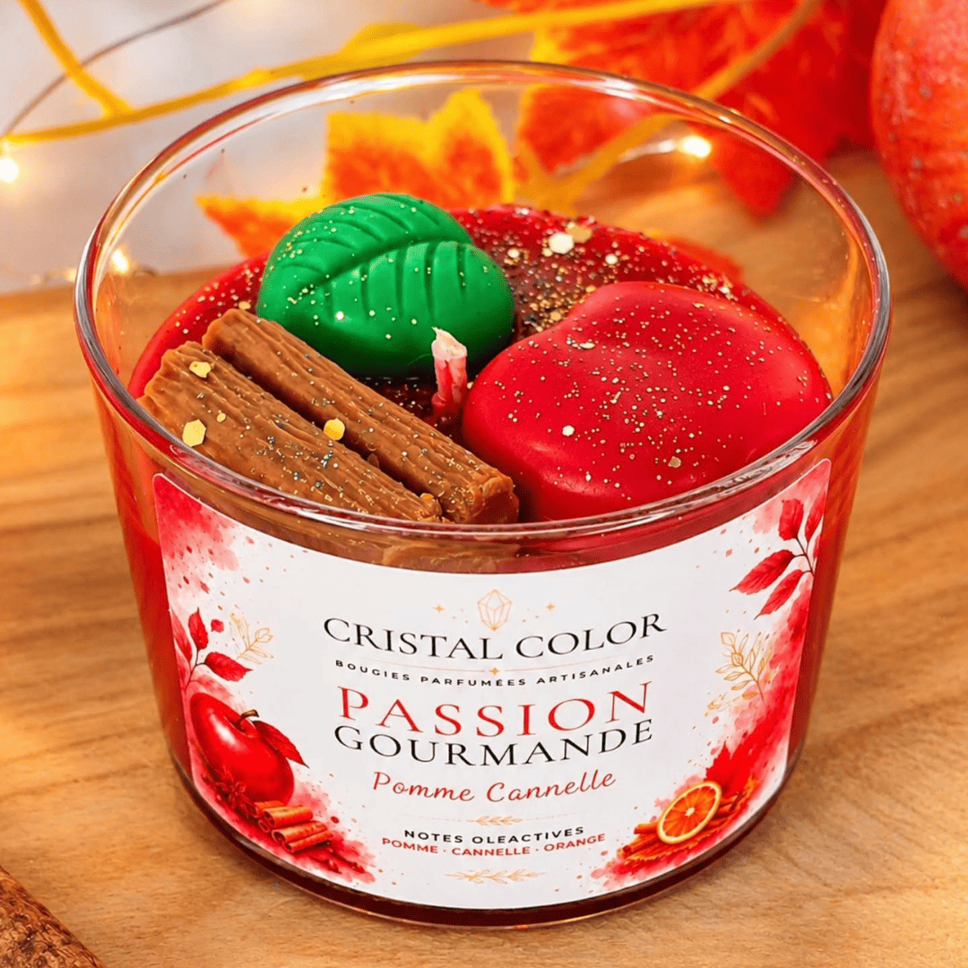 Bougie Passion Gourmande – Pomme Cannelle | Cristal Color