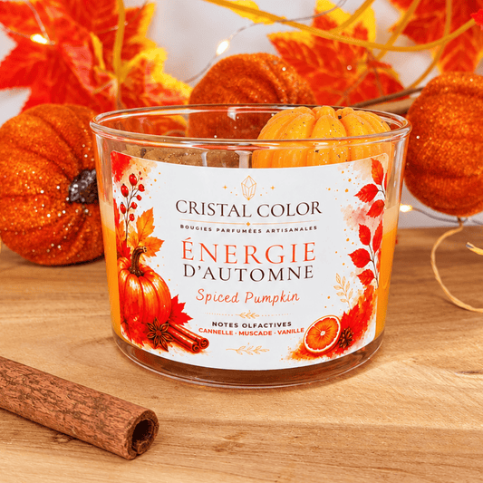 Bougie Énergie d'Automne – Spiced Pumpkin | Cristal Color