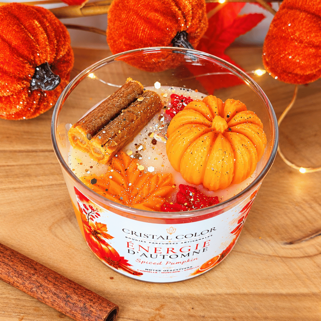 Bougie Énergie d'Automne – Spiced Pumpkin | Cristal Color