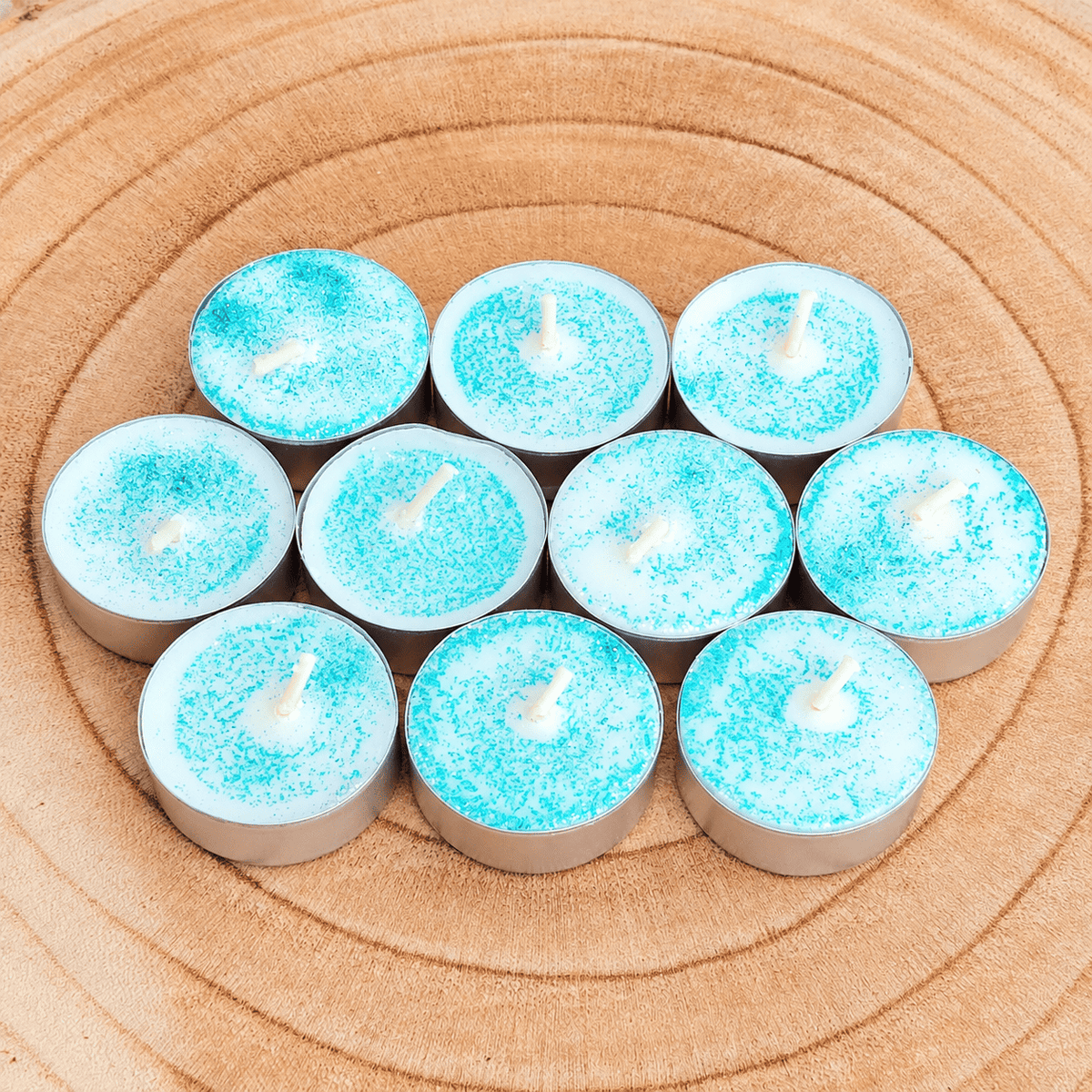 Coffret de 10 Bougies Chauffe-Plat Artisanales en Cire Végétale | Cristal Color