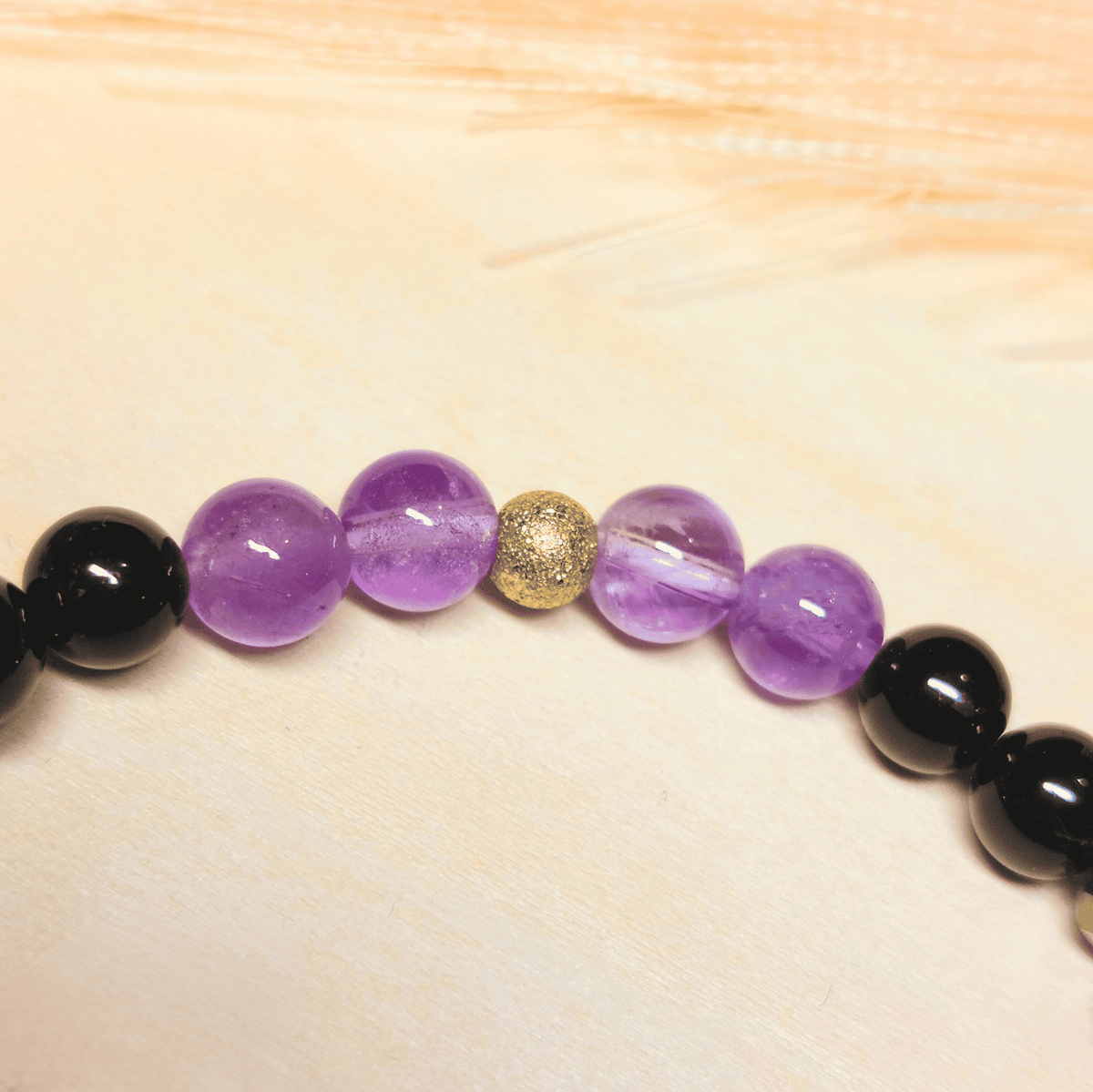 Bracelet Astéria – Améthyste, Aqua Aura & Tourmaline Noire