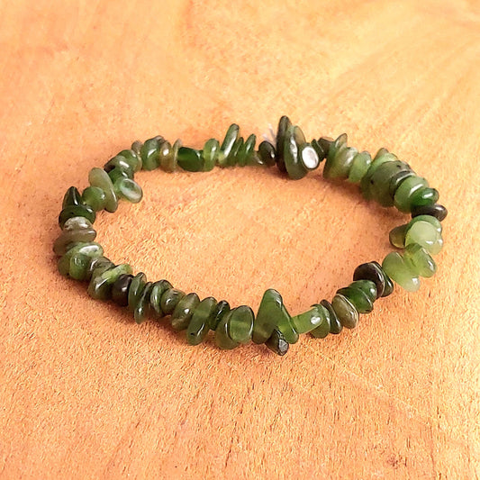 Bracelet Chips en Jade Néphrite Naturel – Harmonie & Sérénité