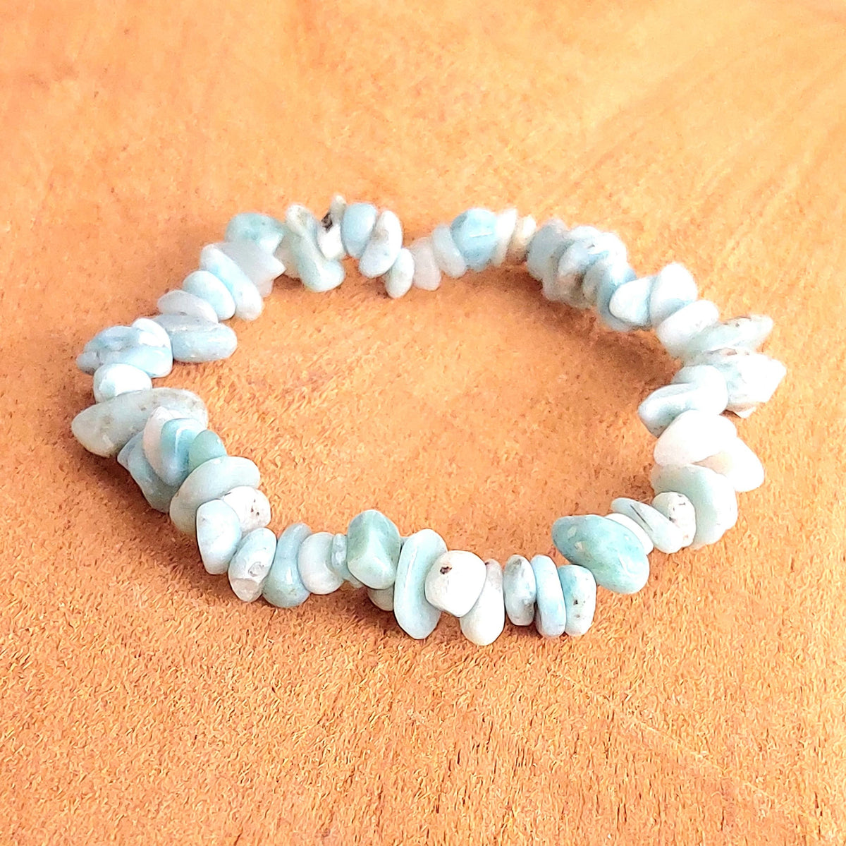 Bracelet Chips en Larimar Naturel – Apaisement & Communication