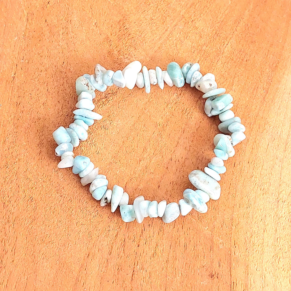 Bracelet Chips en Larimar Naturel – Apaisement & Communication