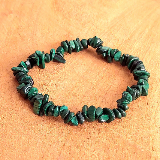 Bracelet Chips en Malachite Naturelle – Transformation & Libération