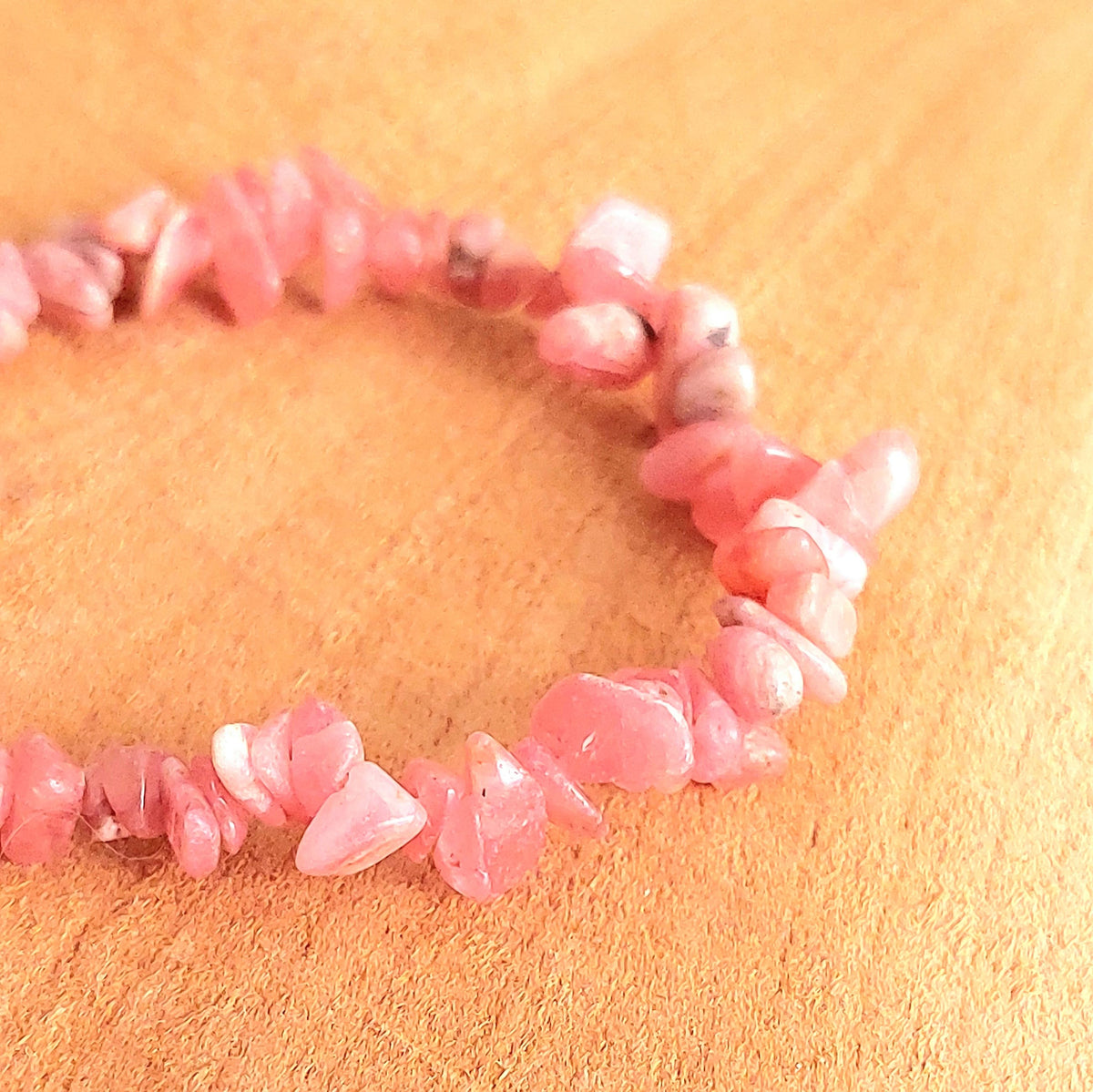 Bracelet Chips en Rhodochrosite Naturelle – Amour de Soi & Émotions