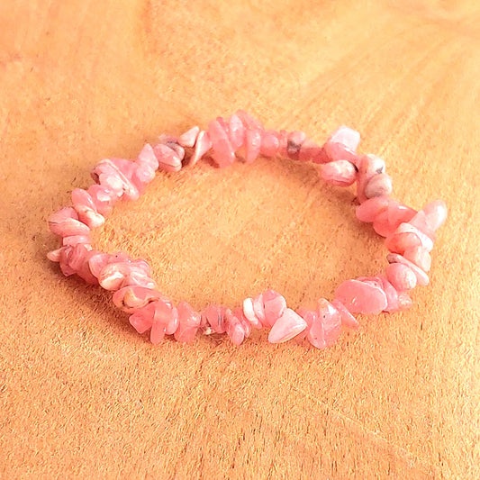 Bracelet Chips en Rhodochrosite Naturelle – Amour de Soi & Émotions