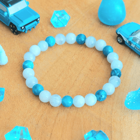 Bracelet Enfant "Petit Orateur" – Aigue-Marine, Calcédoine & Apatite