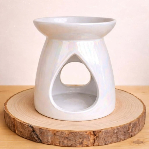 Brûleur pour Fondants Parfumés et Huiles essentielles - Modèle Blanc Nacré