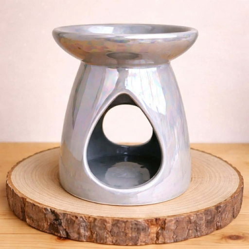 Brûleur pour Fondants Parfumés et Huiles essentielles - Modèle Gris Nacré